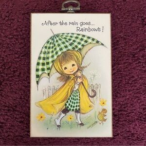 Norcross Vintage After The Rain Plaque MCM Plaque By Artist Eva Harta 160MP42-1